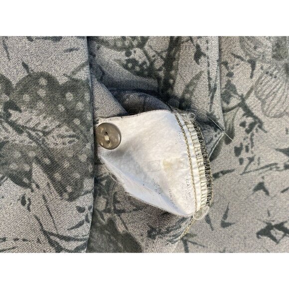 TanJay Casual button down Short Sleeve blouse size 12 P Olive Green VTG - Picture 5 of 9